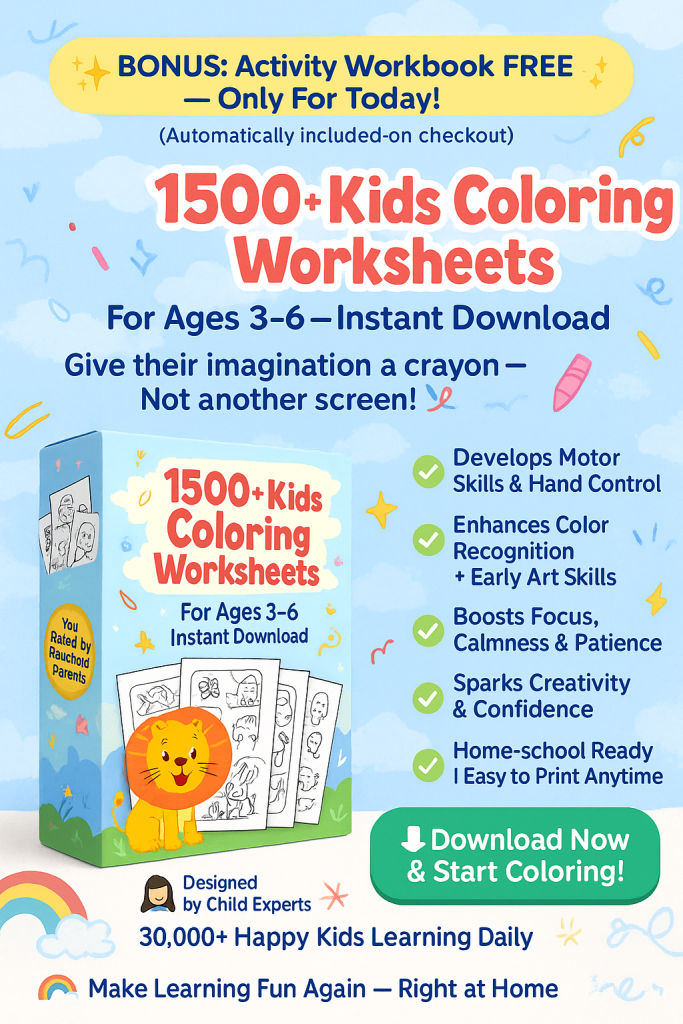 1500 Kids Coloring Worksheets