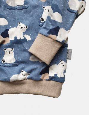 Langarm-Shirt blau mit Eisbär auf Eisscholle