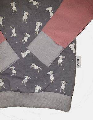 Langarm-Shirt grau mit Kaninchen