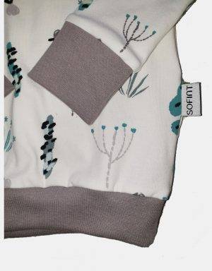 Langarm-Shirt weiß mit Sommerblumen
