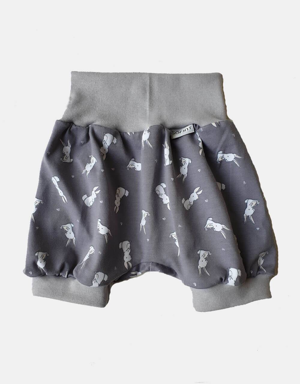 Kurze Hose grau mit Kaninchen