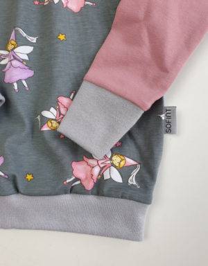 Langarm-Shirt grau mit Fee / Prinzessin