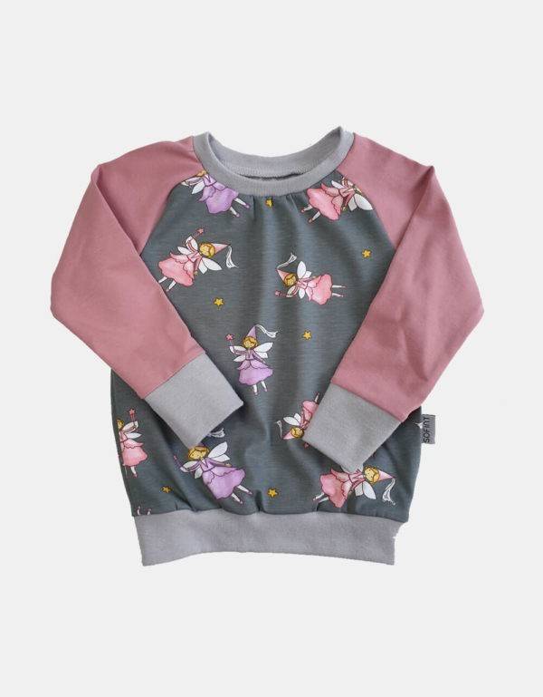 Langarm-Shirt grau mit Fee / Prinzessin