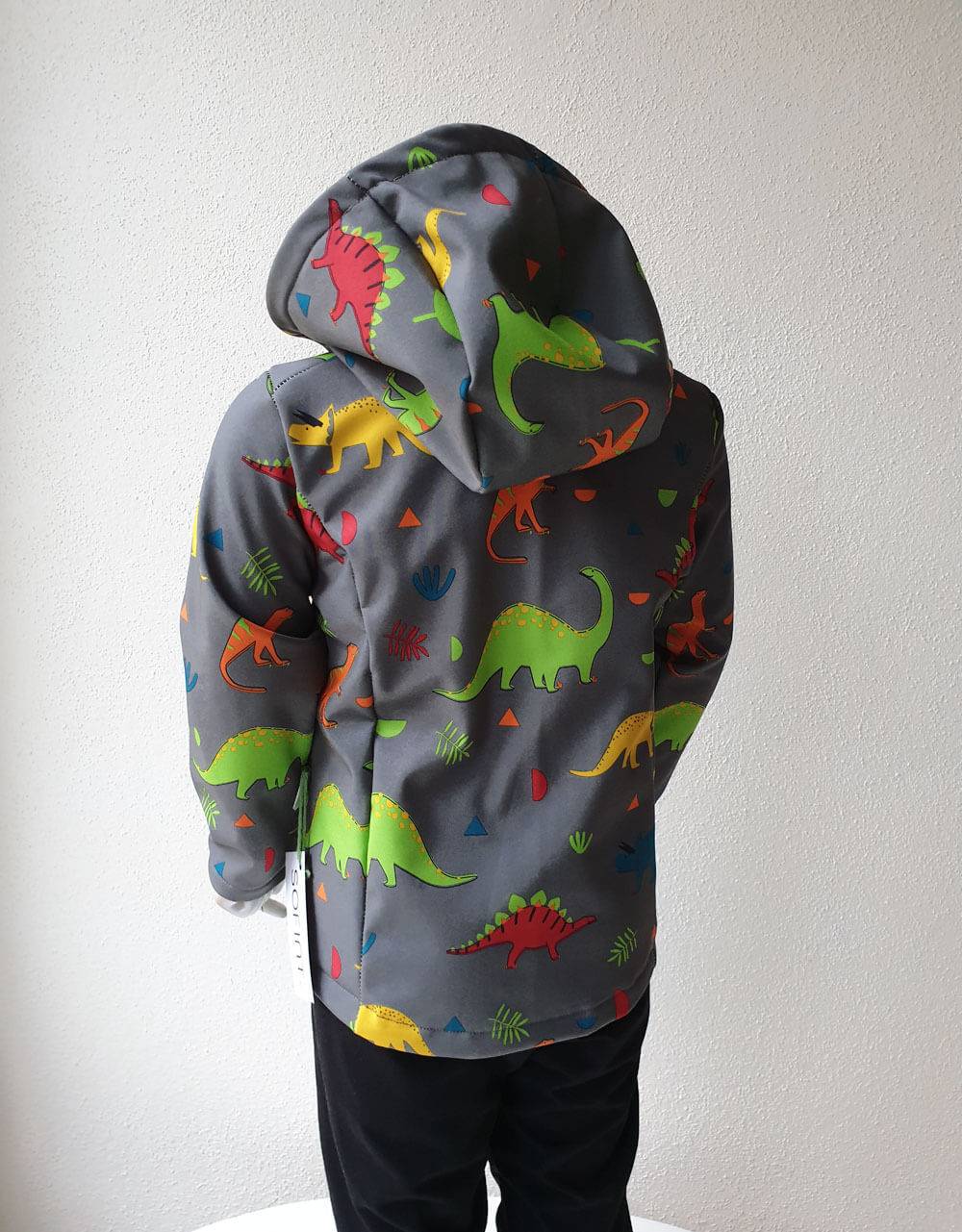 Softshell-Jacke grau mit Dinosaurier, Gr. 104 - SOFINT