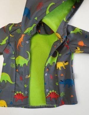 Softshell-Jacke grau mit Dinosaurier, Gr. 86