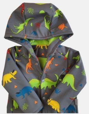 Softshell-Jacke grau mit Dinosaurier, Gr. 86