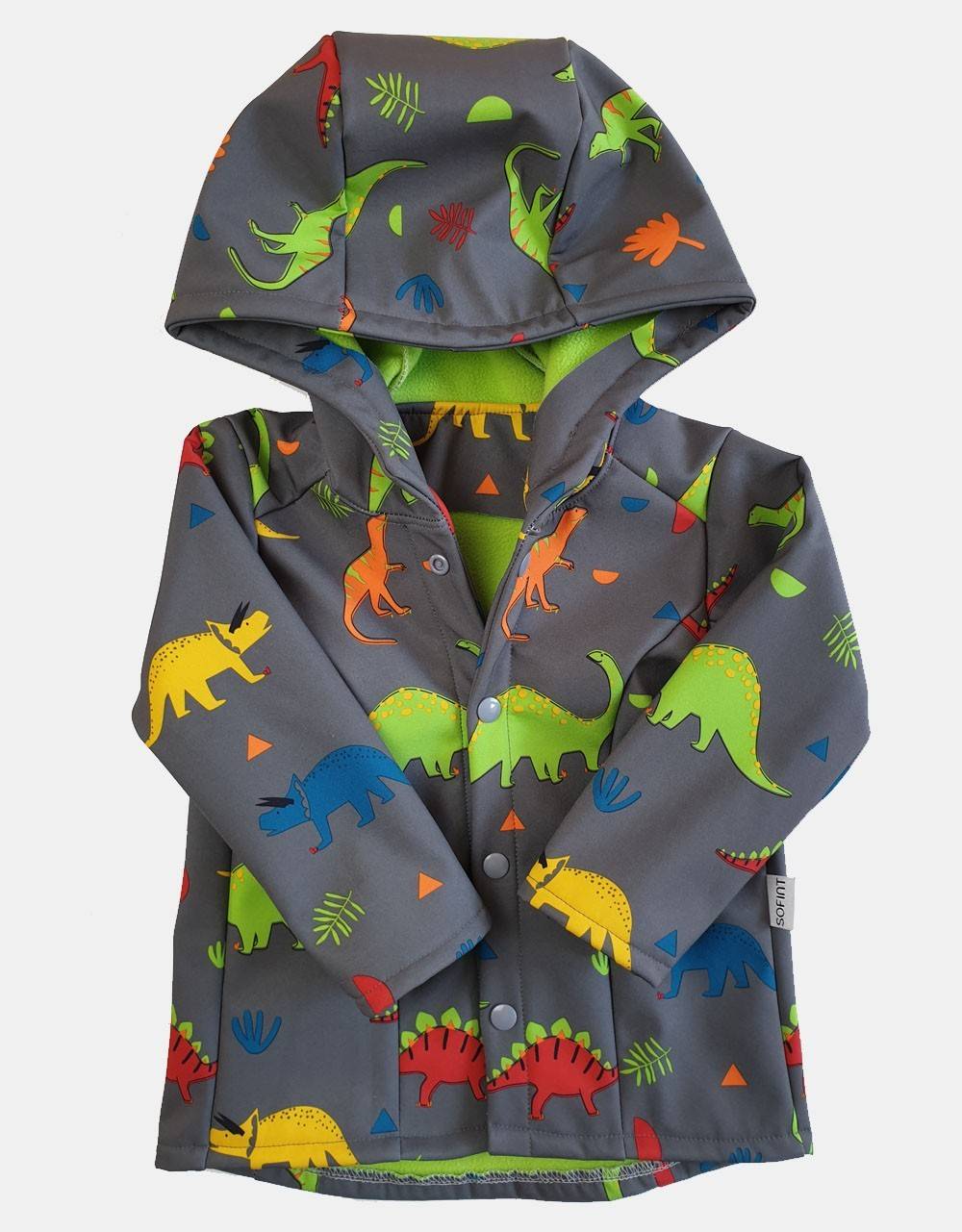 Softshell-Jacke grau mit SOFINT - 104 Dinosaurier, Gr