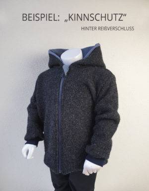 Walkjacke grau-schwarz, blau