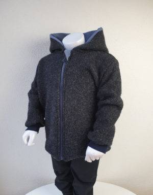 Walkjacke grau-schwarz, blau