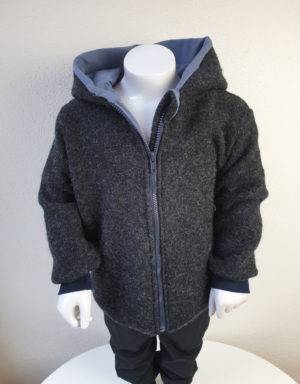 Walkjacke grau-schwarz, blau