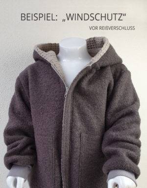 Walkjacke taupe, Waffelpique beige