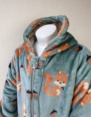 Fleecejacke grün mit Eichhörnchen