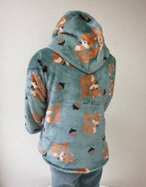 Fleecejacke grün mit Eichhörnchen