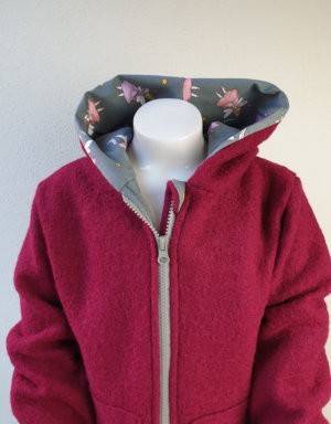 Walkjacke beere, grau mit Fee / Prinzessin