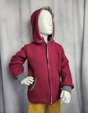 Walkjacke beere, grau mit Fee / Prinzessin