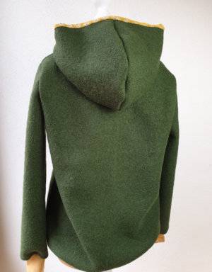 Damen Pullover / Hoodie aus Walk olivgrün (tailliert)