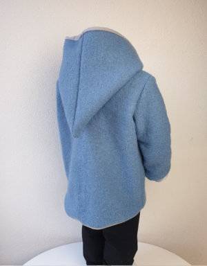 Walkjacke blau, hellgrau