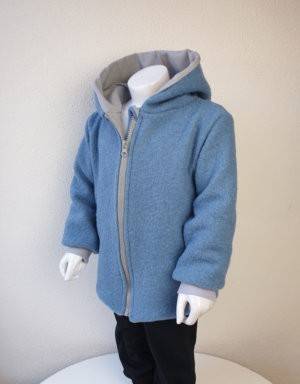 Walkjacke blau, hellgrau