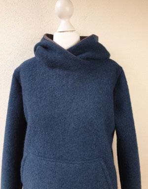 Damen Pullover / Hoodie aus Walk dunkelpetrol (tailliert)