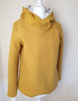 Damen Pullover / Hoodie aus Walk senf-gelb (tailliert)