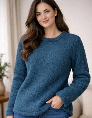 Damen Pullover / Hoodie aus Walk petrol (tailliert) Damen Pullover / Hoodie aus Walk petrol (tailliert)