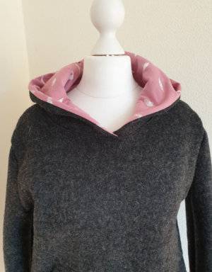 Damen Pullover / Hoodie aus Walk dunkelgrau (tailliert)