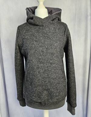 Damen Pullover / Hoodie aus Walk dunkelgrau (tailliert)