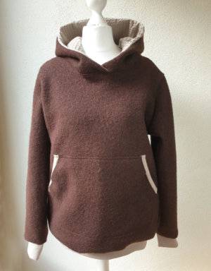 Damen Pullover / Hoodie aus Walk braun (tailliert)