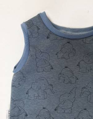 Pullunder Happy-Fleece blau mit Elefant