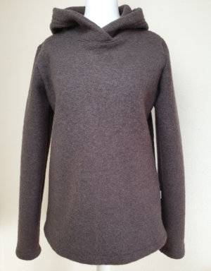 Damen Pullover / Hoodie aus Walk taupe (tailliert)