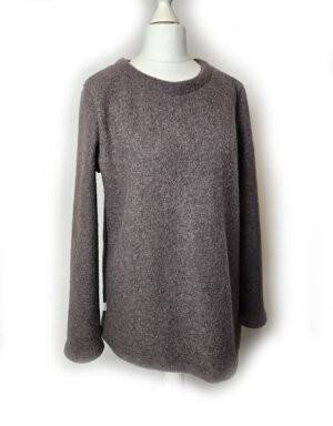 Damen Pullover / Hoodie aus Walk taupe (tailliert)