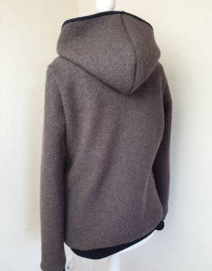 Damen Pullover / Hoodie aus Walk taupe (tailliert)