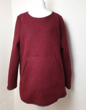 Damen Pullover / Hoodie aus Walk weinrot (tailliert)