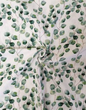 #M015 Bio-Musselin weiß mit Eukalyptus