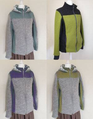 Damen Wunschjacke aus Walk (2-Farbig)
