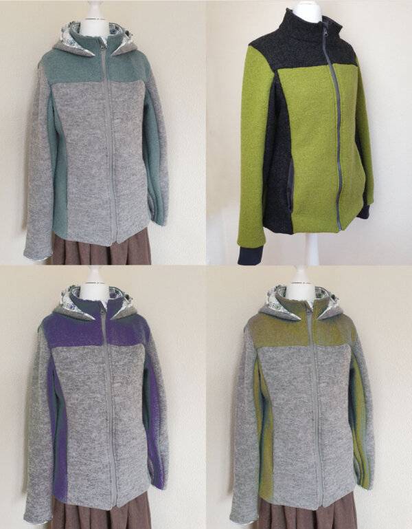 Damen Wunschjacke aus Walk (2-Farbig)