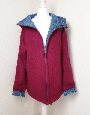 Damenjacke aus Walk beere, Jersey blau mit Strichen (gerade)