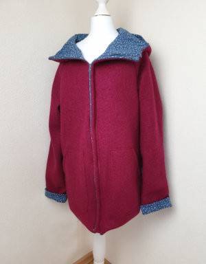 Damenjacke aus Walk beere, Jersey blau mit Strichen (gerade)