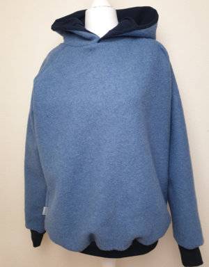 Damen Pullover / Hoodie aus Walk blau (gerade)