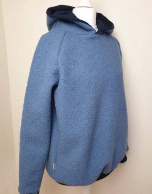 Damen Pullover / Hoodie aus Walk blau (gerade)