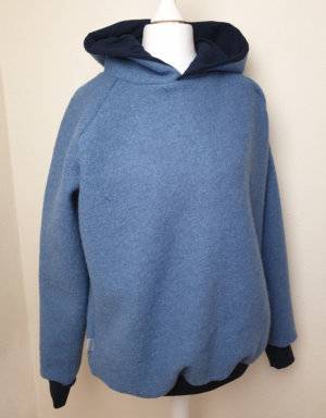 Damen Pullover / Hoodie aus Walk blau (gerade)