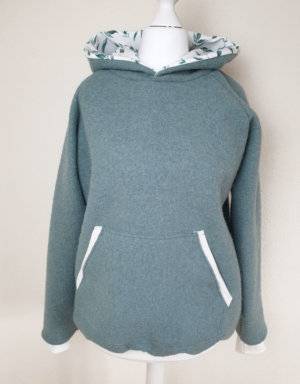 Damen Hoodie aus Walk mintgrün (gerade), komplett gefüttert, Gr. 48