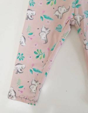 Leggings zart rosa mit Elefant und Blatt