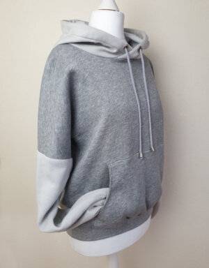 Hoodie aus Sweat grau mit Kordel