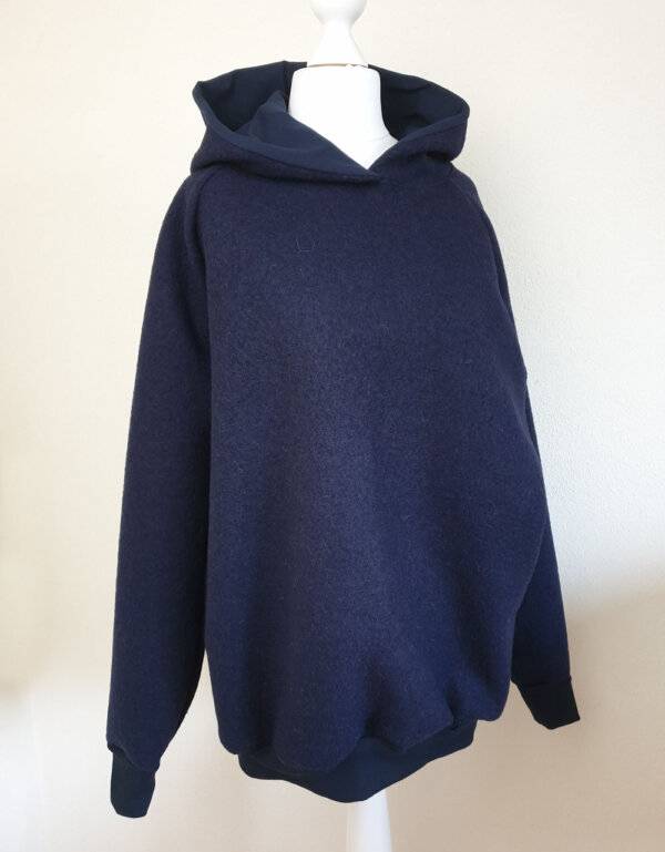 Damen Pullover / Hoodie aus Walk dunkelblau (gerade)