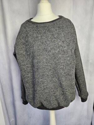 Damen Pullover / Hoodie aus Walk dunkelgrau (gerade)