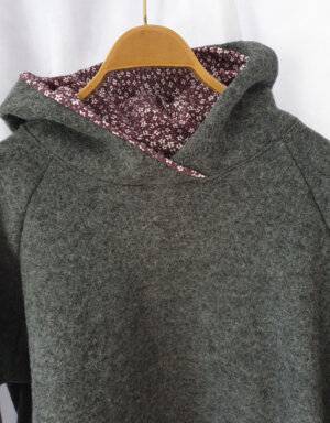 Damen Pullover / Hoodie aus Walk dunkelgrau (gerade)