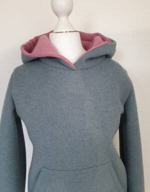 Damen Pullover / Hoodie aus Walk mintgrün (tailliert), altrosa