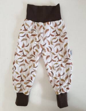 Pumphose Bio-Jersey beige mit Herbstblättern