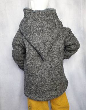 Walkjacke dunkelgrau meliert, Teddy